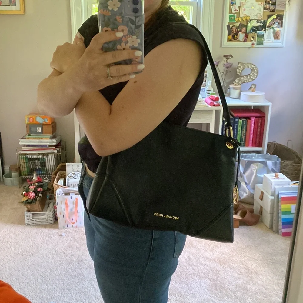 Michael Kors Nicole Leather Shoulder Bag - Picture 9 of 9